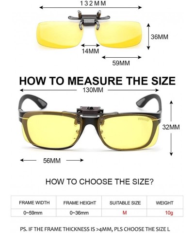 Aviator Clip on Sunglasses Over Prescription Glasses for Women Men Polarized Flip up Sunglasses with Case - Basis-yellow - CM...