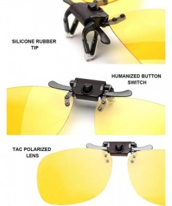 Aviator Clip on Sunglasses Over Prescription Glasses for Women Men Polarized Flip up Sunglasses with Case - Basis-yellow - CM...