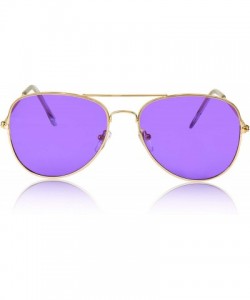 Aviator Aviator Sunglasses Colored Tinted Lens Glasses Metal UV400 Protection - 1 Purple - C818OWXNQG3 $13.38