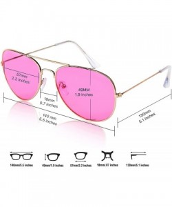 Aviator Aviator Sunglasses Colored Tinted Lens Glasses Metal UV400 Protection - 1 Purple - C818OWXNQG3 $13.38