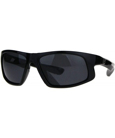 Nitrogen Mens Polarized Lens Sport Warp Plastic Sunglasses - Black ...