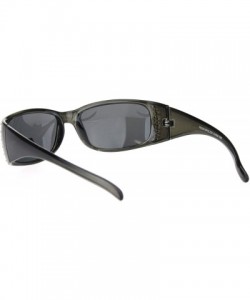 Rectangular Womens Rhinestone Anti-glare Polarized Chic Narrow Rectangular Sunglasses - Grey Black - C318OWA8H6I $10.32