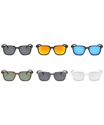 Square Sunglasses Retro Square Frame Color Coating UV400 Outdoor Sports Summer Sun 1 - 3 - C218YKTDD3R $10.38