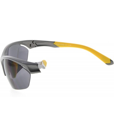 Sport Retro Mens Womens Sports Half-Rimless Bifocal Sunglasses - Pearly Grey - CR189AIN77M $23.67