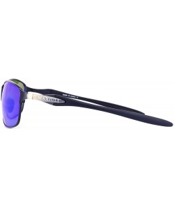 Sport Polarized Sunglasses for Men Metal Frame with Spring Hinge UV400 Protection 8038 - Blue - CY1943DOX6S $23.11