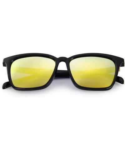 Oversized Men Polarized Sunglasses for Women Fashion Sun glasses UV Protection S8219 - Gold - C1186C6O0DX $12.30