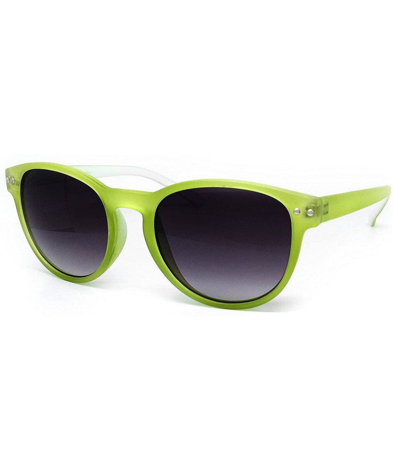 Oversized 7143-1 Candy Horned Rim Matte Finish Flash Retro Funky Sunglasses - Candy Green - CK18R9CXTN9 $17.81