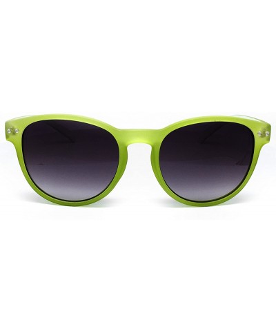 Oversized 7143-1 Candy Horned Rim Matte Finish Flash Retro Funky Sunglasses - Candy Green - CK18R9CXTN9 $17.81