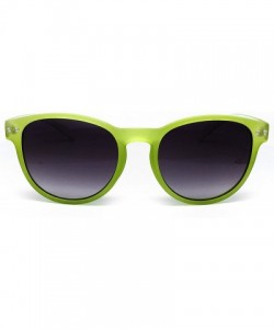 Oversized 7143-1 Candy Horned Rim Matte Finish Flash Retro Funky Sunglasses - Candy Green - CK18R9CXTN9 $17.81