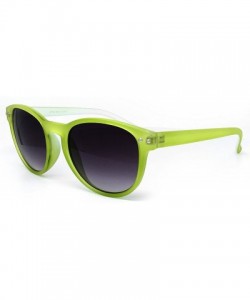 Oversized 7143-1 Candy Horned Rim Matte Finish Flash Retro Funky Sunglasses - Candy Green - CK18R9CXTN9 $17.81