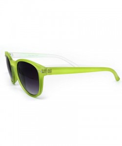 Oversized 7143-1 Candy Horned Rim Matte Finish Flash Retro Funky Sunglasses - Candy Green - CK18R9CXTN9 $17.81