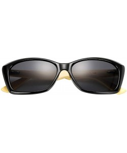 Goggle Wooden Frame Lightweight Sunglasses Cool Classic Eyewear Anti-UV Glasses for Man - Black Gray - C818NW3UL60 $10.23