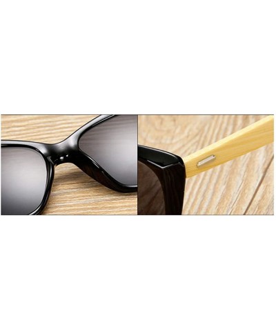 Goggle Wooden Frame Lightweight Sunglasses Cool Classic Eyewear Anti-UV Glasses for Man - Black Gray - C818NW3UL60 $10.23