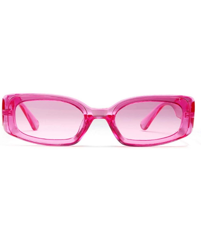 Oversized Men's and Women's Retro Square Resin lens Candy Colors Sunglasses UV400 - Red - CT18N7DN9KE $10.34