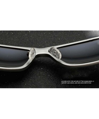 Rectangular polarized sunglasses- men's ultra-light anti-glare sports sunglasses - Silver Blue - CT1872S3CH6 $33.45