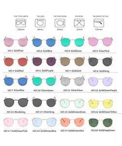 Round Sunglasses Mirror Classic Glasses Driving - Golddeepgreen - CU198MZDTGT $12.79