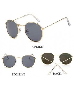 Round Sunglasses Mirror Classic Glasses Driving - Golddeepgreen - CU198MZDTGT $12.79