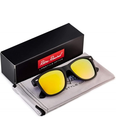 Rectangular Classic Polarized Sunglasses - Matte Black - Revo Yellow - CN1960SAAOM $13.39