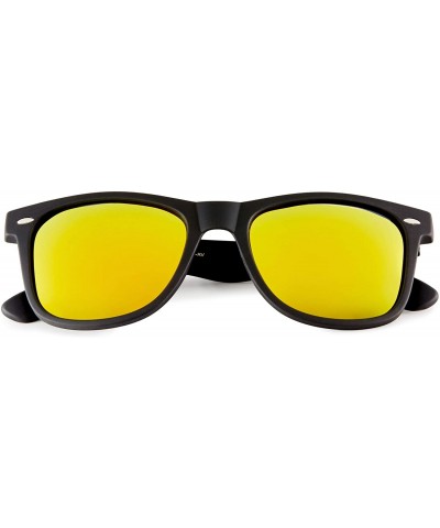 Rectangular Classic Polarized Sunglasses - Matte Black - Revo Yellow - CN1960SAAOM $13.39