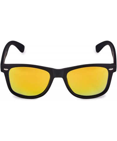 Rectangular Classic Polarized Sunglasses - Matte Black - Revo Yellow - CN1960SAAOM $13.39