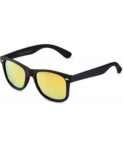 Rectangular Classic Polarized Sunglasses - Matte Black - Revo Yellow - CN1960SAAOM $13.39