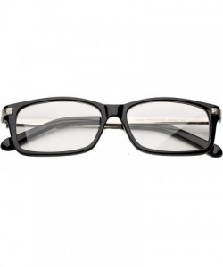 Square Newbee Fashion"Vida" Fashion Clear Lens Glasse Square Frame Men Women - Black/Silver - C0123VPJXL9 $9.47