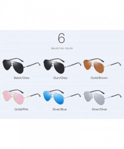 Aviator Men's Polarized Sunglasses Color Film Polarized Toad Driving Sunglasses - D - CO18QQ2D29W $30.31