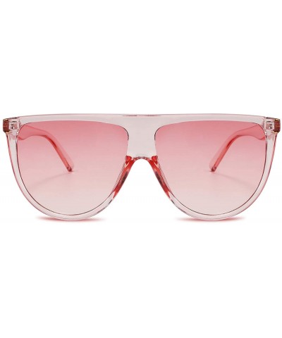 Oversized Vintage Large Square Pilot Women Sunglasses Oversized Square Thin Plastic Frame B2499 - Pink - C718STUKI5T $9.41