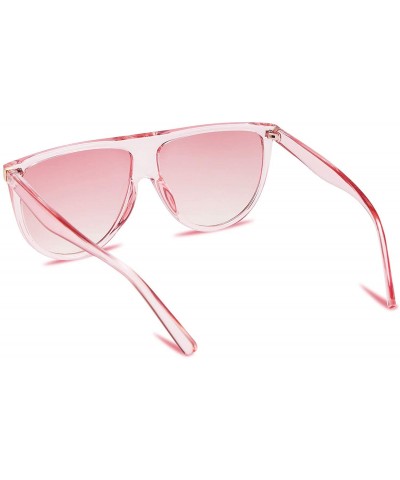 Oversized Vintage Large Square Pilot Women Sunglasses Oversized Square Thin Plastic Frame B2499 - Pink - C718STUKI5T $9.41