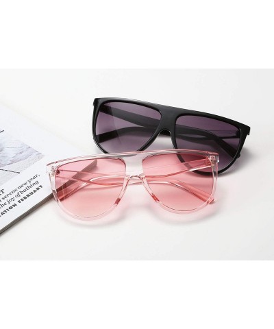 Oversized Vintage Large Square Pilot Women Sunglasses Oversized Square Thin Plastic Frame B2499 - Pink - C718STUKI5T $9.41