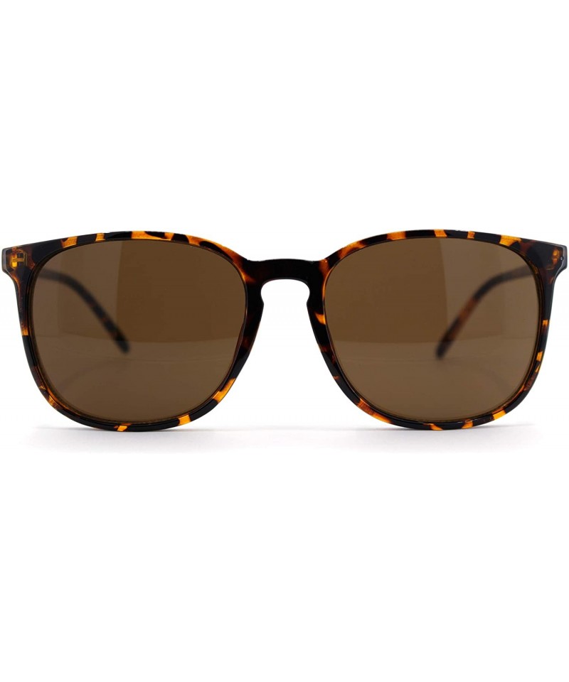 Rectangular Womens Boyfriend Style Thin Horn Rim Keyhole Sunglasses - Tortoise Brown - C318U0K8CGL $8.06