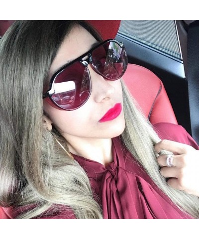 Oversized Women Men Vintage Eye Sunglasses Retro Eyewear Fashion Radiation Protection Unisex Sunglasses - Red - CP18SUCYDC3 $...