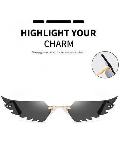 Wrap Fashion Irregular Man Women Wing Shape Sunglasses Glasses Shades Vintage Retro - Green - C91983RUI02 $9.57