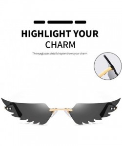 Wrap Fashion Irregular Man Women Wing Shape Sunglasses Glasses Shades Vintage Retro - Green - C91983RUI02 $9.57