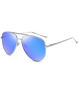 Round aviator Polarized sunglasses for men women fishing driving sunglasses uv protection - Blue - CH18WULTA29 $18.55