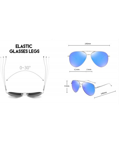 Round aviator Polarized sunglasses for men women fishing driving sunglasses uv protection - Blue - CH18WULTA29 $18.55