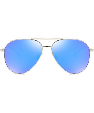 Round aviator Polarized sunglasses for men women fishing driving sunglasses uv protection - Blue - CH18WULTA29 $18.55