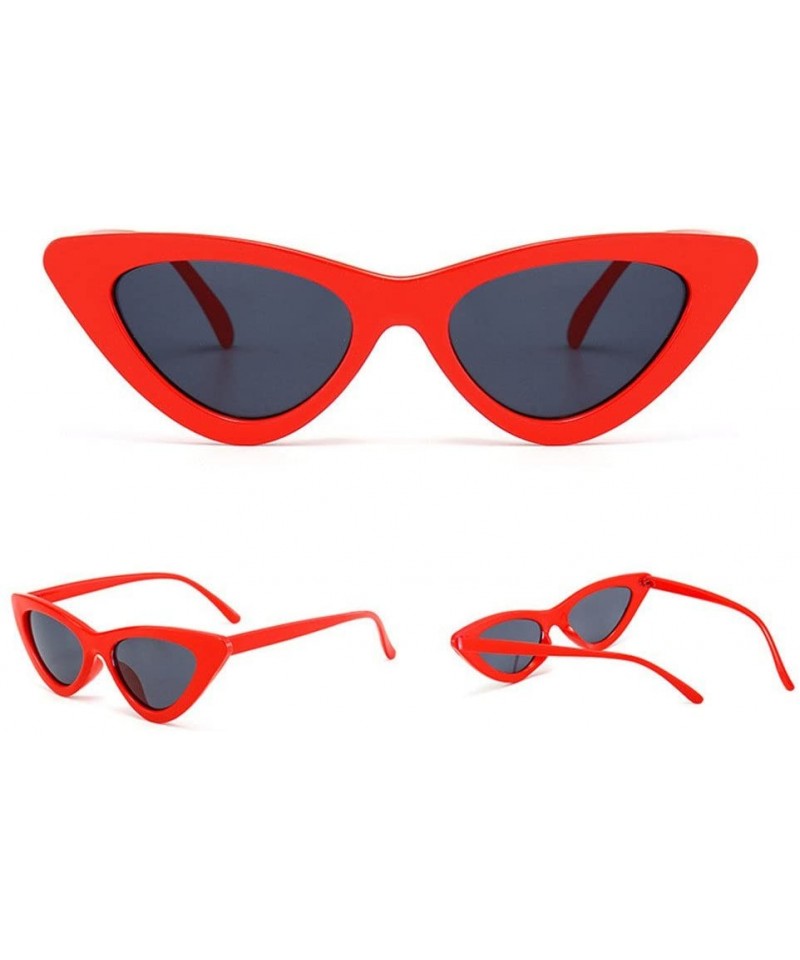 Cat Eye Retro Vintage Fashion Cat Eye Sunglasses for Women Goggles Plastic Frame (D) - D - CD199AYD2WX $9.69