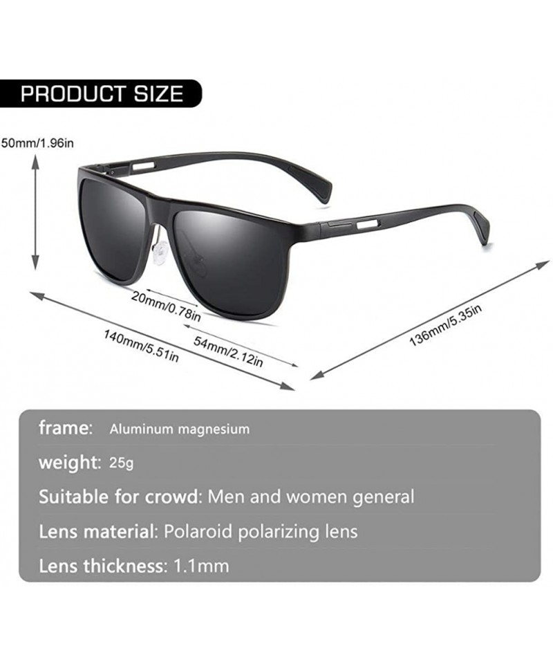 Men Polarized Square Sunglasses Metal Aluminum Magnesium Frame Male Sun ...