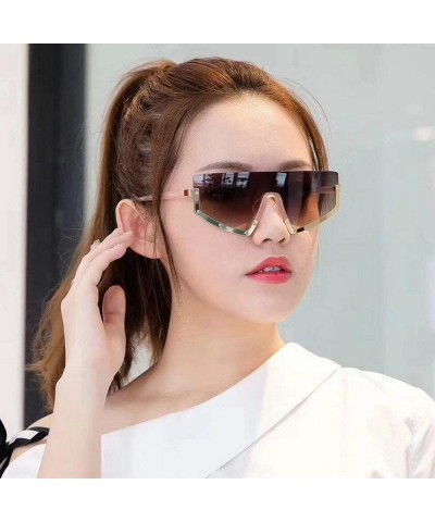 Goggle New Fashion One-piece glasses Oversized Windproof Sunglasses Mens Goggle Big Frame Women's Visor Sunglasses - CH18ZULA...