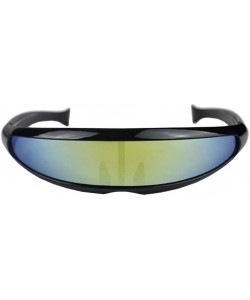 Oversized Women Man Outdoor Fishtail Uni-Lens Sunglasses Riding Cycling Glasses Eyewear Classic Eye - Multicolor 1 - CK18S0W7...