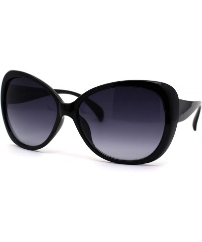 Butterfly Womens Classic 90s Butterfly Designer Plastic Sunglasses - Black Smoke - CU196QXAE9K $10.52