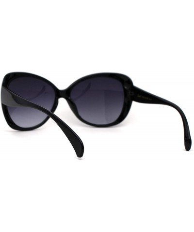 Butterfly Womens Classic 90s Butterfly Designer Plastic Sunglasses - Black Smoke - CU196QXAE9K $10.52