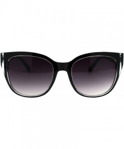 Square Womens Square Sunglasses Designer Fashion Pyramid Studs Decor UV 400 - Black Clear (Smoke) - CV19768NOAY $13.16