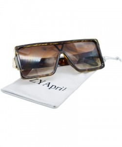 Square Square Oversized Sunglasses Women Men - Classic Fashion Style 100% UV Protection - Brown - C11994G870L $11.43