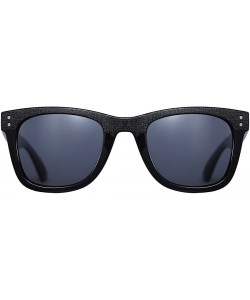 Square Square Sunglasses for Men Women TR90 Unbreakable - 100% UV Protection - Black Frame/Black Lens - CK12O43QFSC $13.63