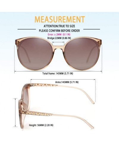 Round Oversized Sunglasses for Women Polarized Eyewear Fashion Big Frame UV Protection - Brown - C518OSQ6IER $10.36