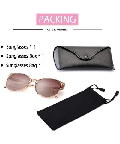 Round Oversized Sunglasses for Women Polarized Eyewear Fashion Big Frame UV Protection - Brown - C518OSQ6IER $10.36