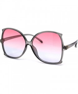 Butterfly Womens Modern Futuristic Oversize Butterfly Diva Sunglasses - Grey Pink Blue - CI197S9YXKO $11.83