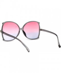 Butterfly Womens Modern Futuristic Oversize Butterfly Diva Sunglasses - Grey Pink Blue - CI197S9YXKO $11.83